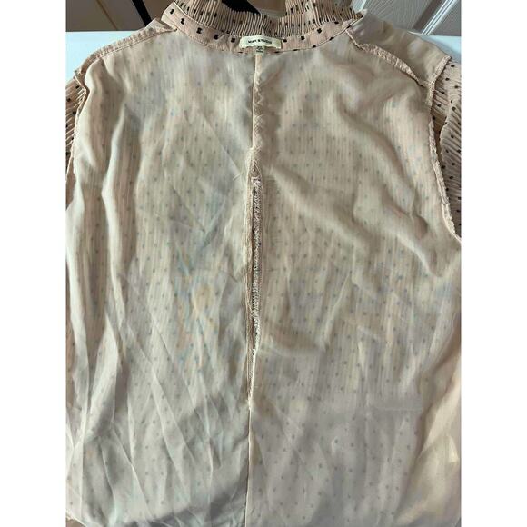 Max Studio Blush Pink Polka Dot Blouse Ribbon Necktie Size 2X (Lining Flawed) - Picture 8 of 14